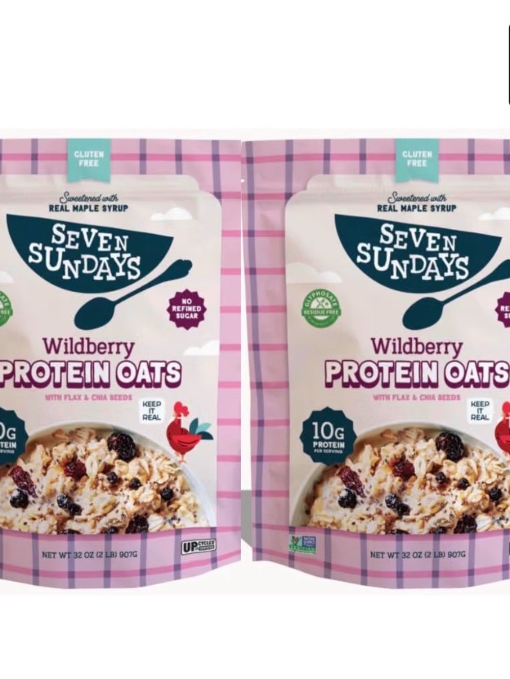 Seven Sunday Wildberry PROTEIN OATS with Flax & Chia Seeds, 32 oz, 2 Pack